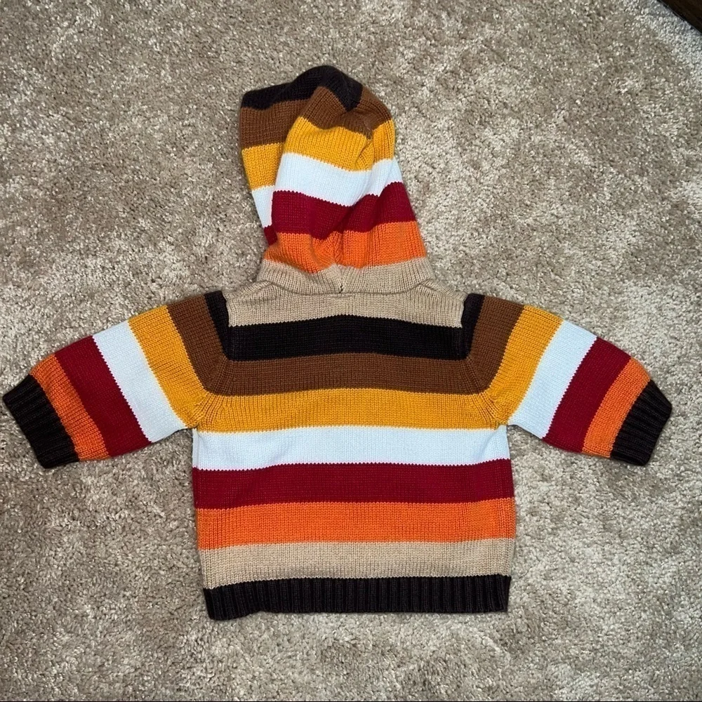 GAP Autumn Striped Zipper Sweater (0-3 mos)